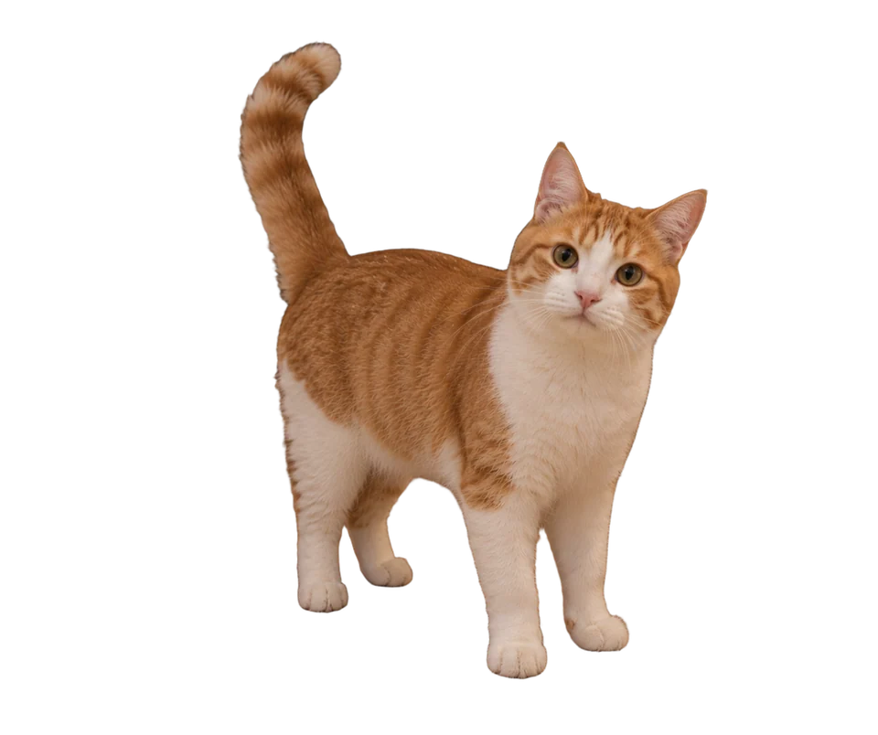 Orange cat cutout with transparent background